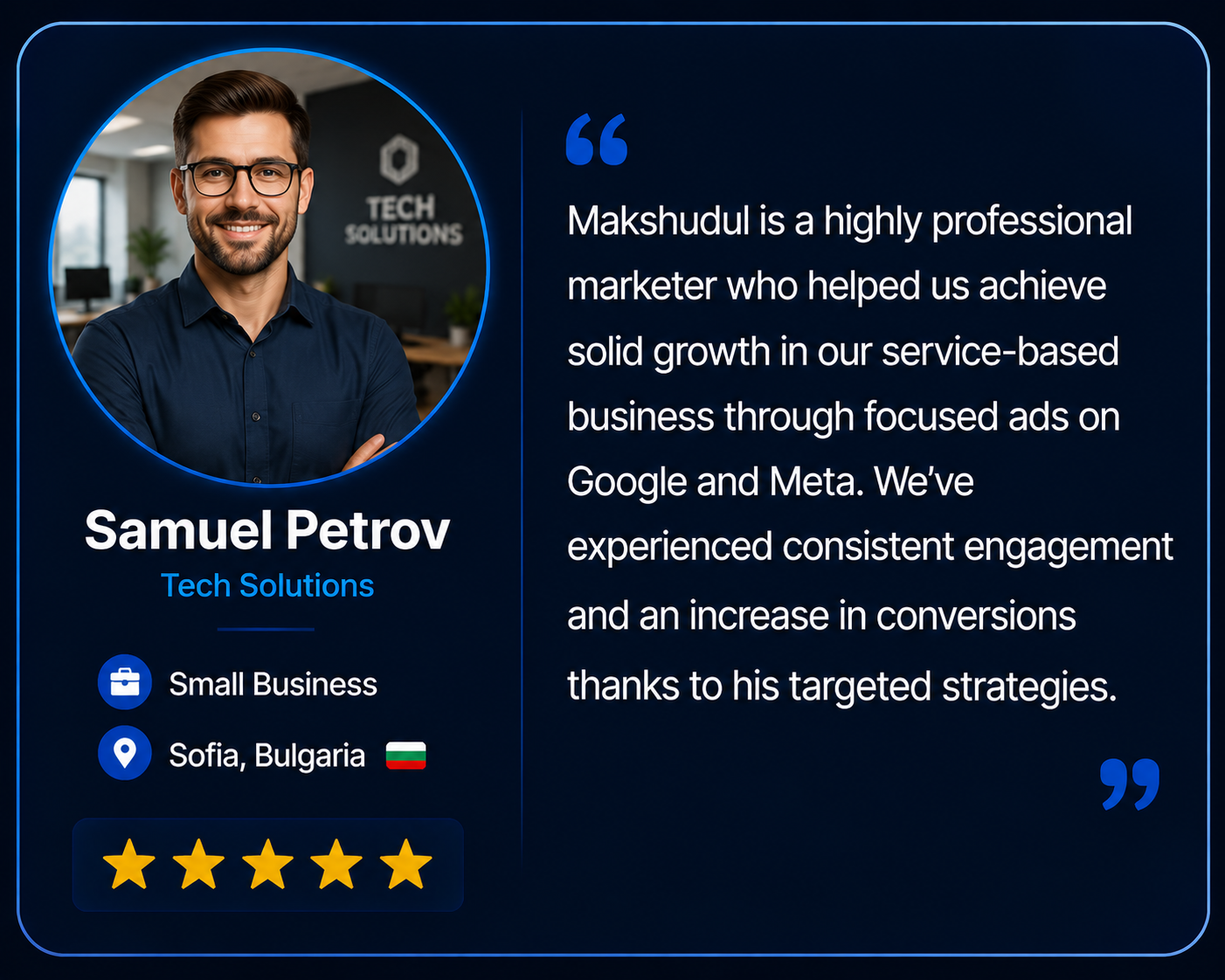 Samuel Petrov testimonial